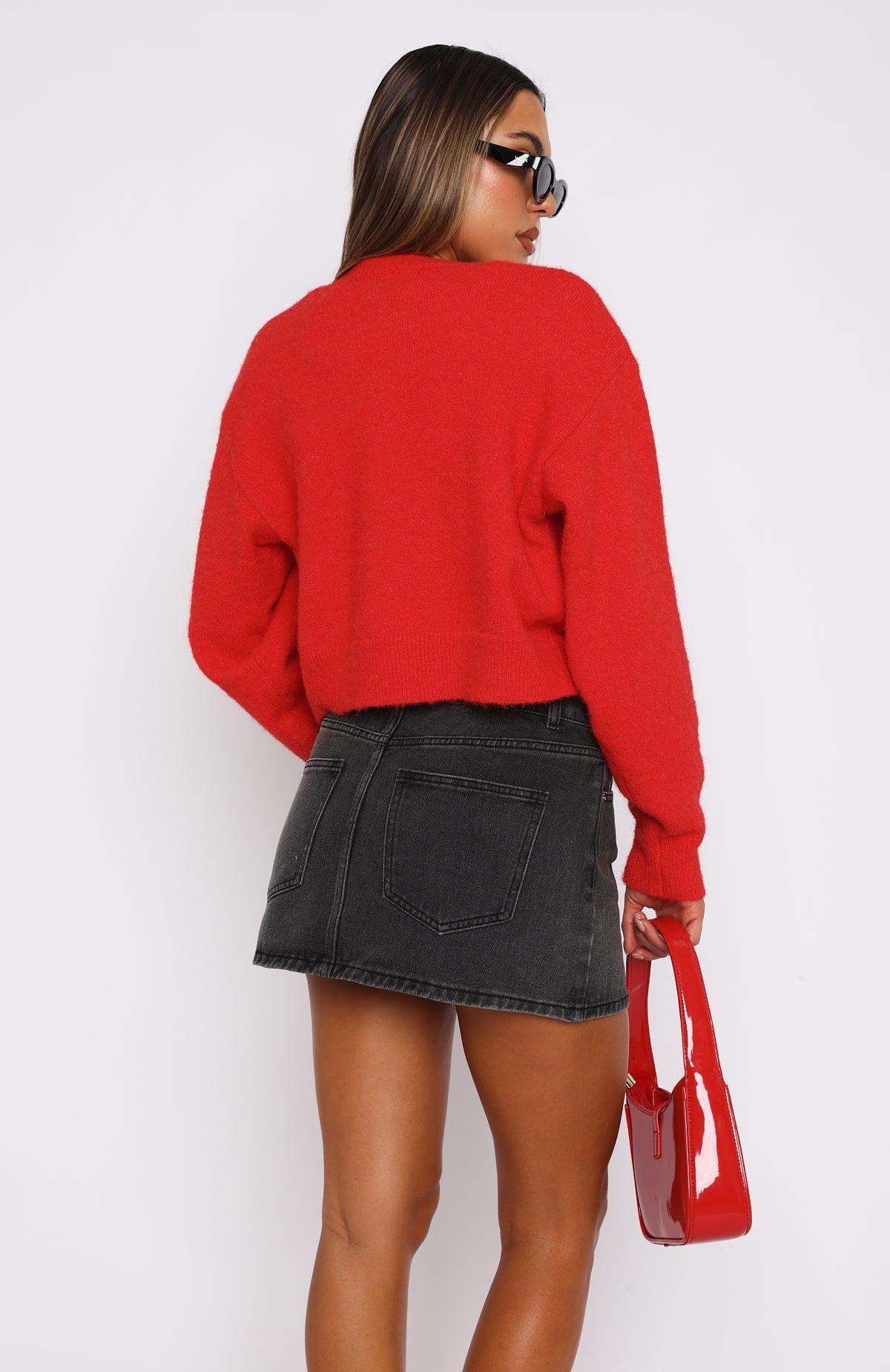 Press Reset Denim Mini Skirt Washed Black Product Image