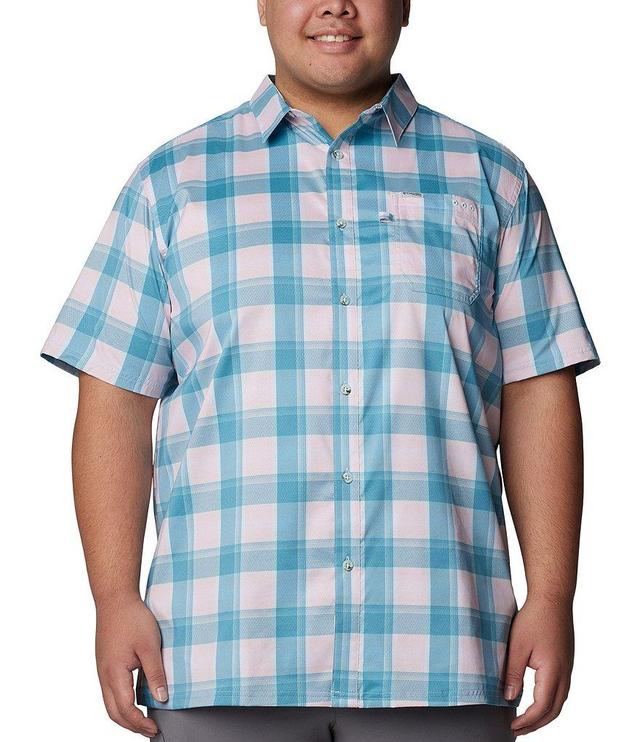 Columbia PFG Big & Tall Super Slack Tide™ Short Sleeve Camp Canyon Ombre Check Shirt Product Image