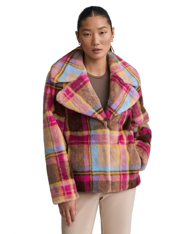 Nvlt Womens Faux Fur Plaid Jacket Product Image