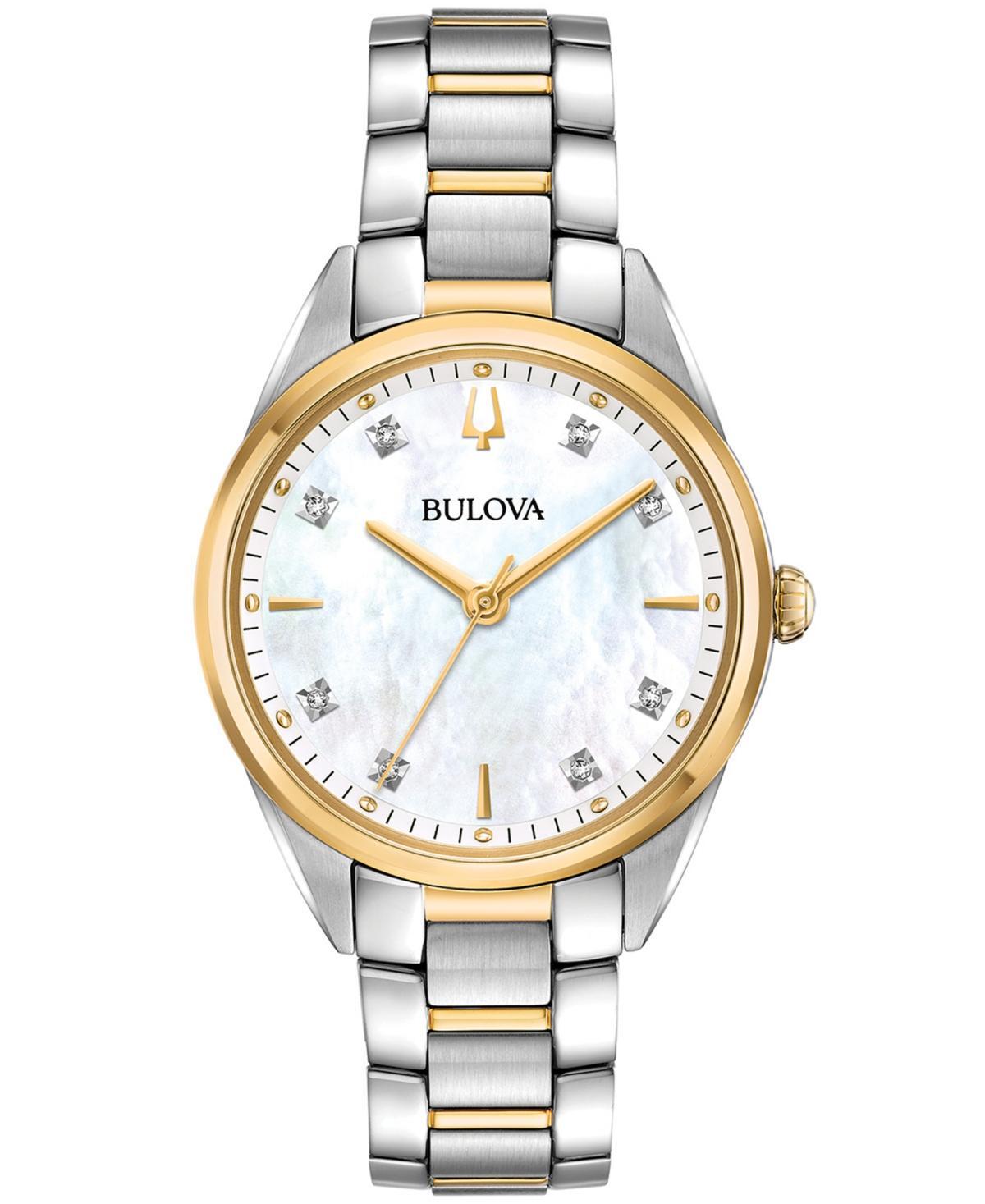 Bulova Ladies Sutton Diamond Dial Watch, Silver Product Image