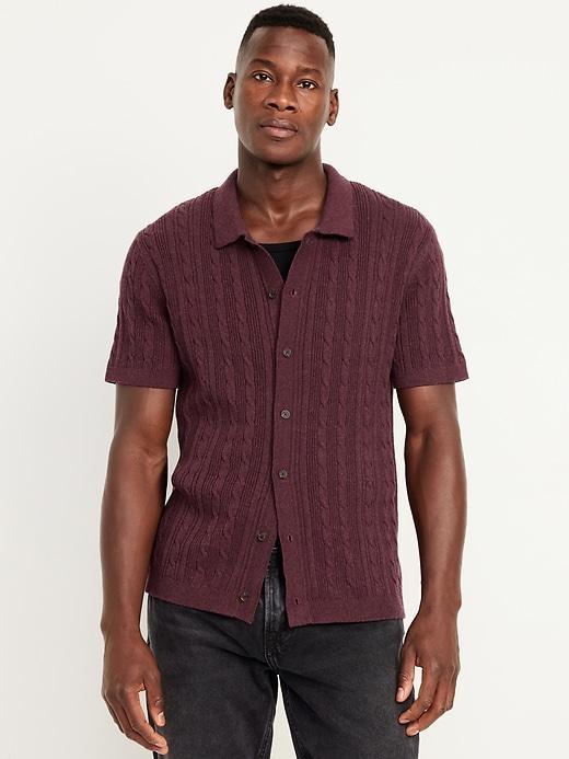 Textured Button-Down Sweater Product Image