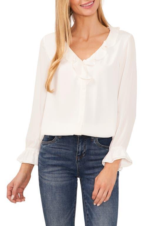 CeCe Ruffle V-Neck Top Product Image