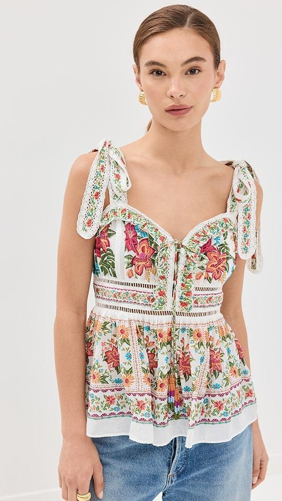 FARM Rio Off White Bloom Garden Sleeveless Blouse | Shopbop Product Image