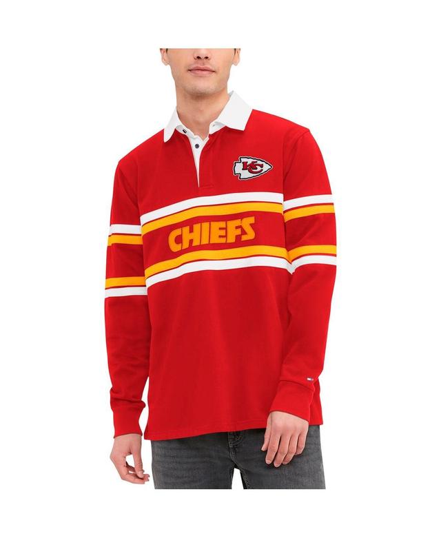 Mens Tommy Hilfiger Red Kansas City Chiefs Cory Varsity Rugby Long Sleeve T-shirt Product Image