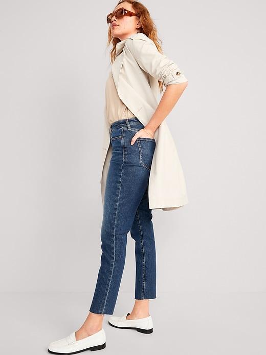 Curvy High-Waisted Button-Fly OG Straight Ankle Jeans Product Image