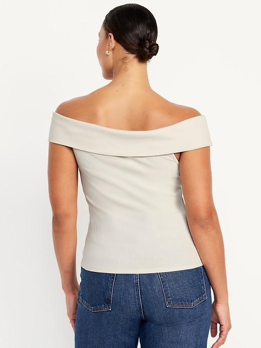 Off-Shoulder Ribbed Top Product Image