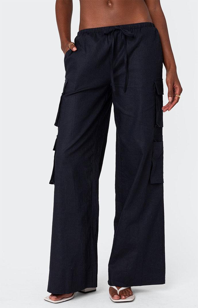 Edikted Womens Bristol Linen Look Cargo Pants Product Image