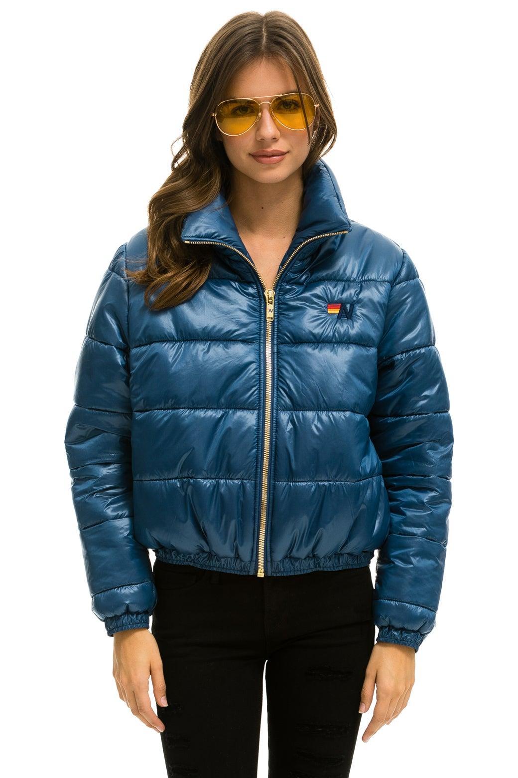 BOLT LUXE APRES PUFFER JACKET - GLOSSY DEEP BLUE Female Product Image