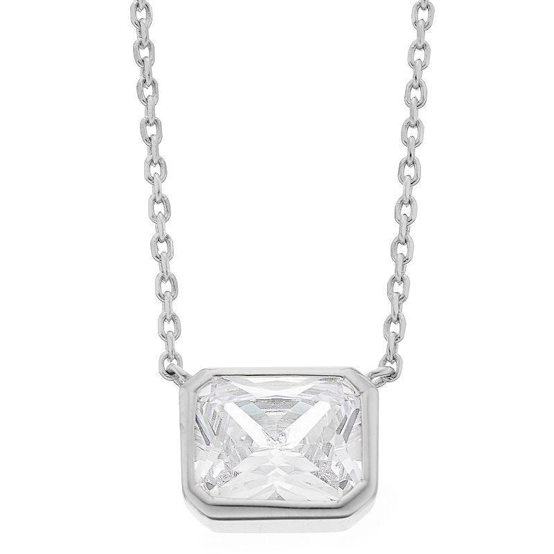 Rosabella Sterling Silver Cubic Zirconia Necklace, Womens Product Image