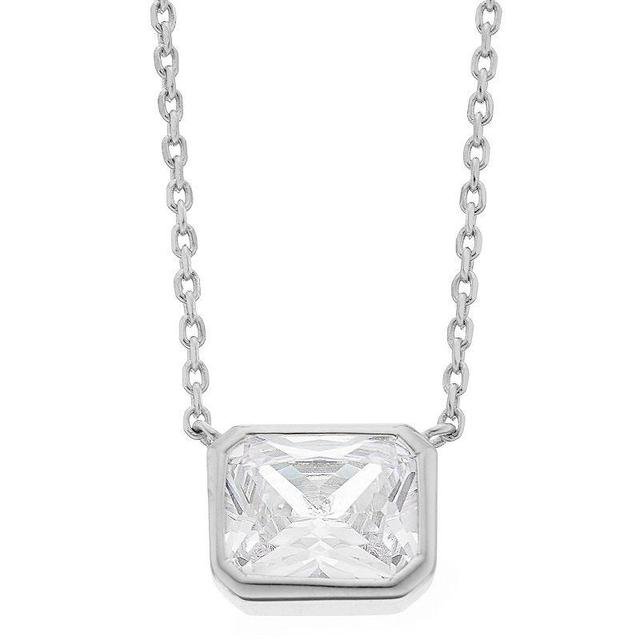 Rosabella Sterling Silver Cubic Zirconia Necklace, Womens Product Image