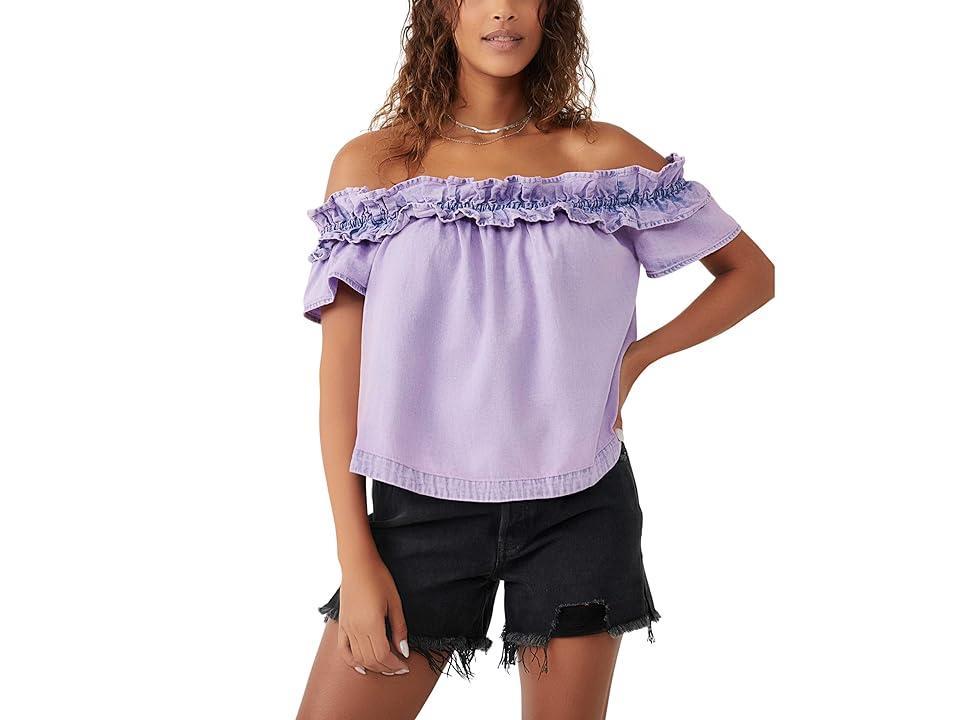 Free People Maxine Top (Orchid Overdye) Women's Clothing Product Image