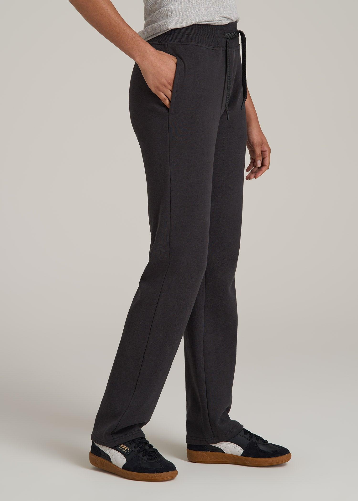 Wearever Fleece Open-Bottom Sweatpants for Tall Women in Graphite Black Product Image