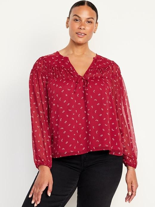 Tie-Front Chiffon Top Product Image