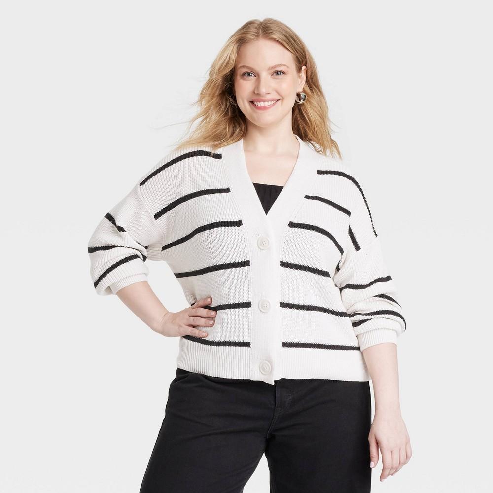 Womens Button-Up Cardigan - Universal Thread Striped XXL Product Image