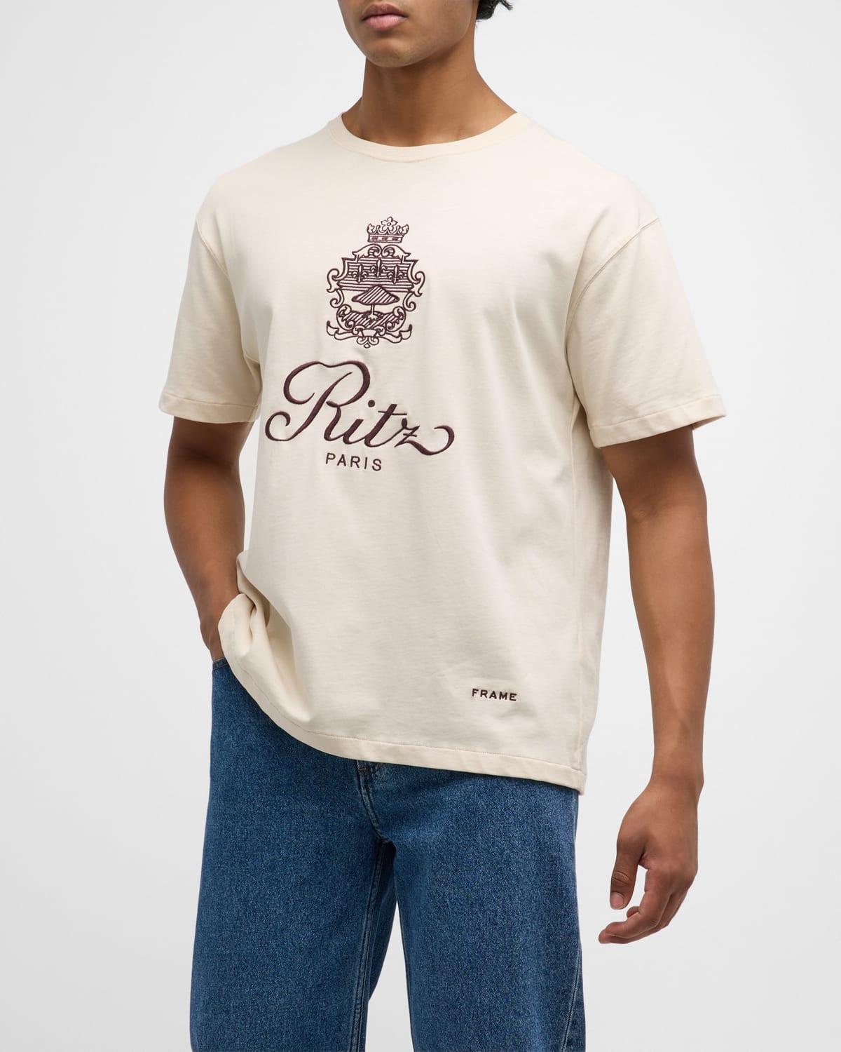 FRAME x Ritz Paris Mens Bordeaux Crest T-Shirt Product Image