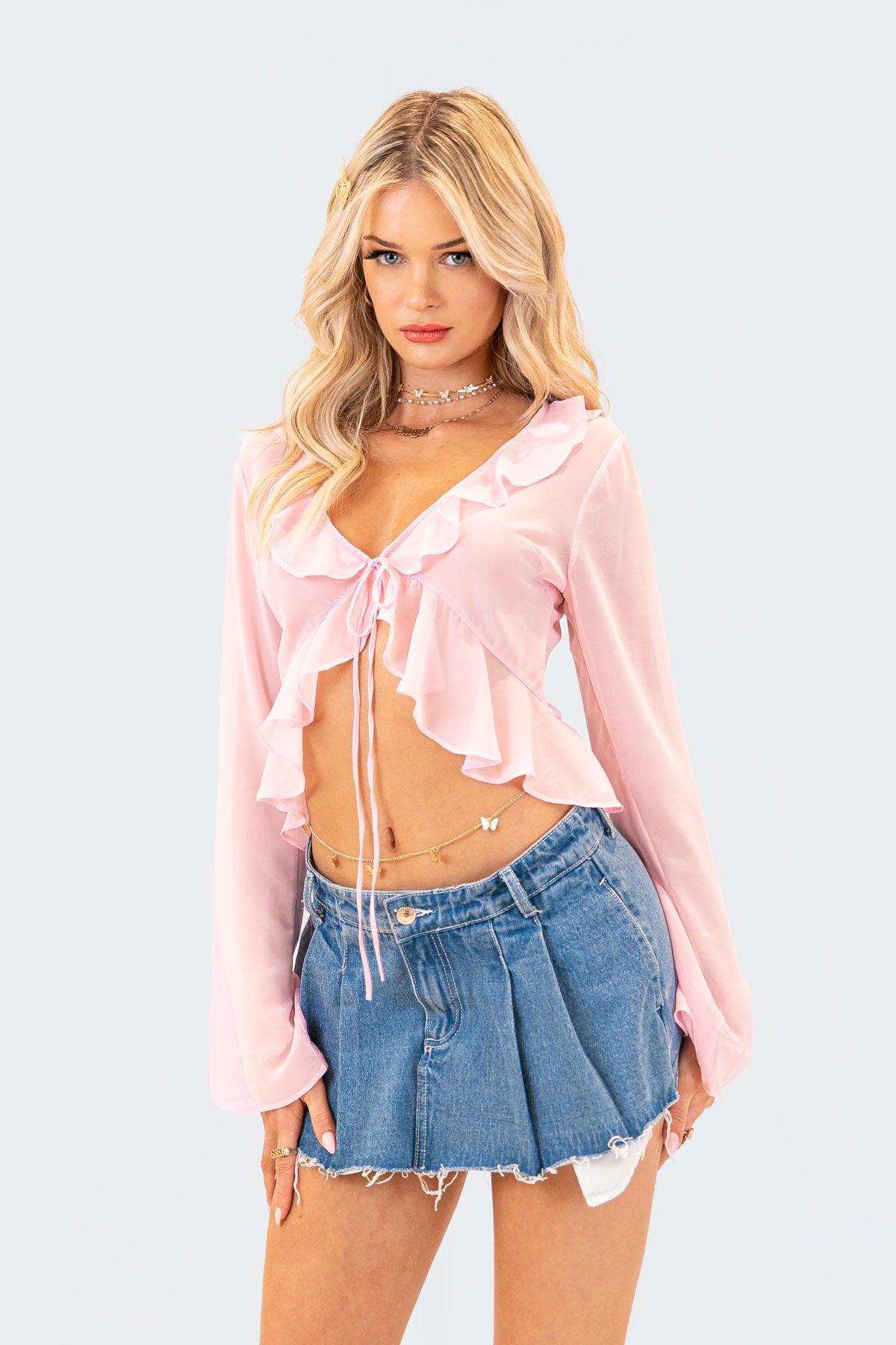 Reese Chiffon Ruffle Top Product Image