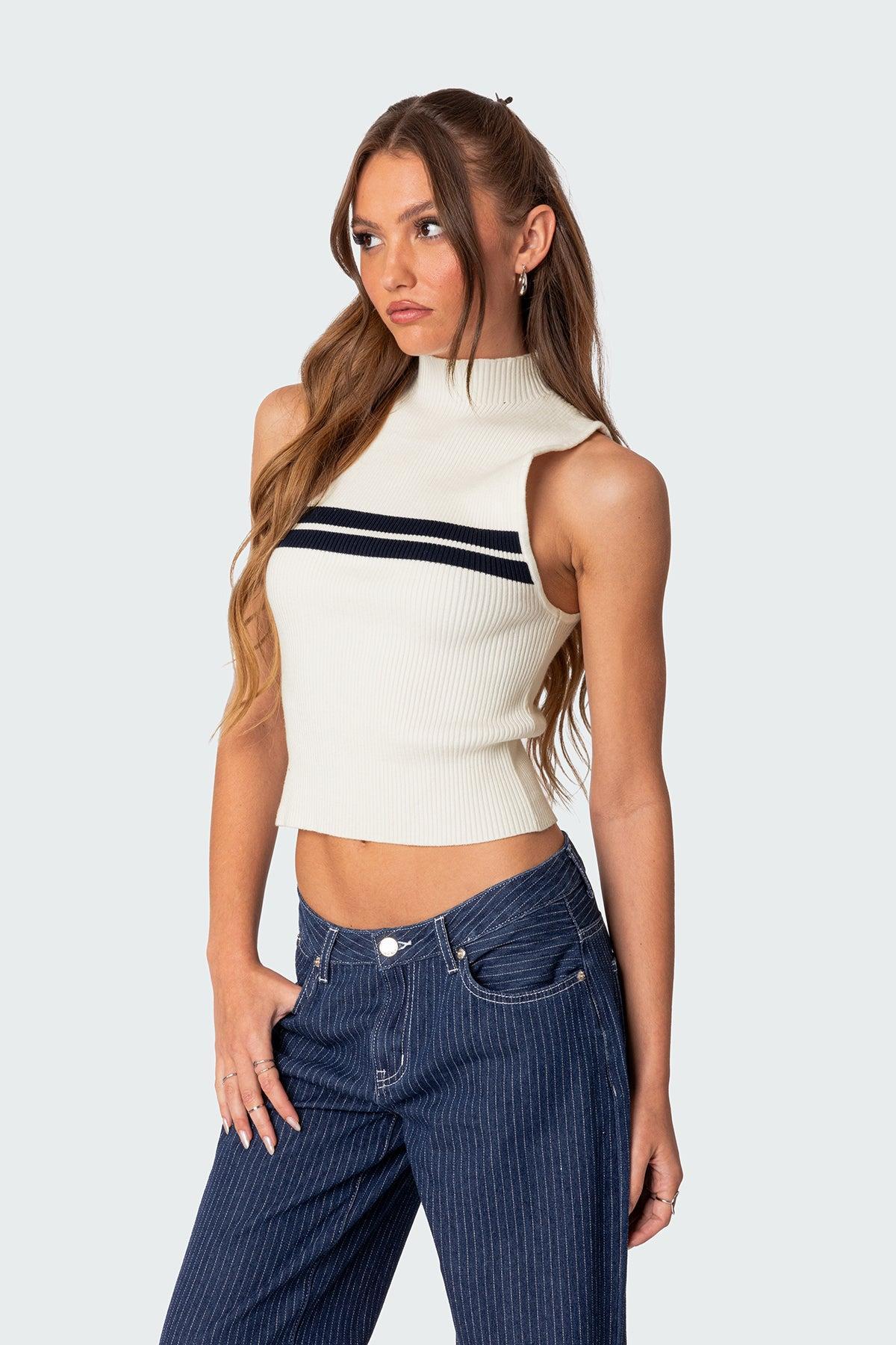 Eliza Ribbed High Neck Top Product Image