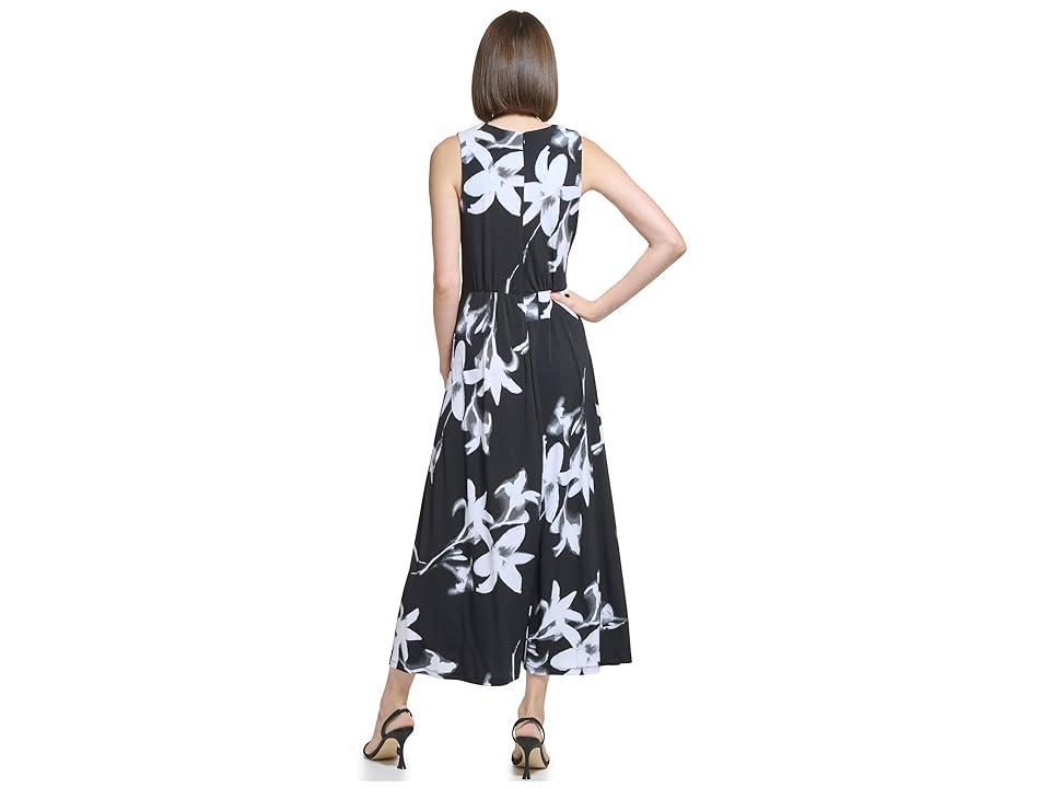 Calvin Klein Sleeveless Jersey Twist Front Aline Dress Multi) Women's Dress Product Image