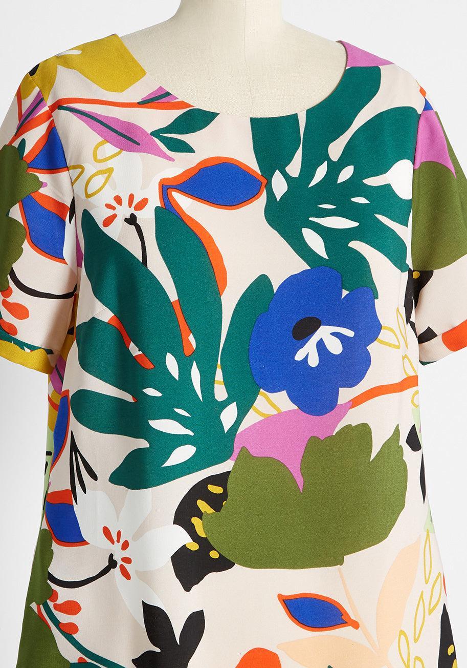 Tropical Palette Shift Dress Product Image