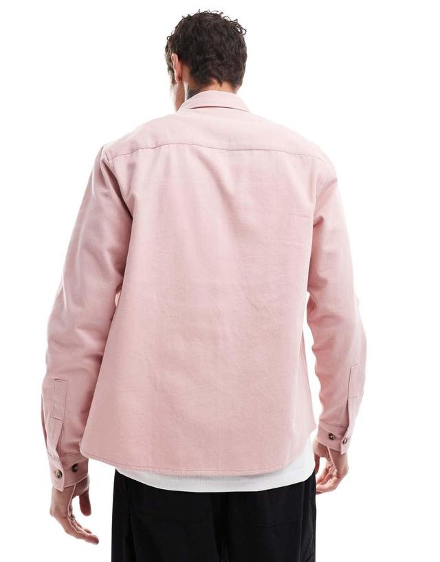 ASOS DESIGN overshirt in pink Product Image