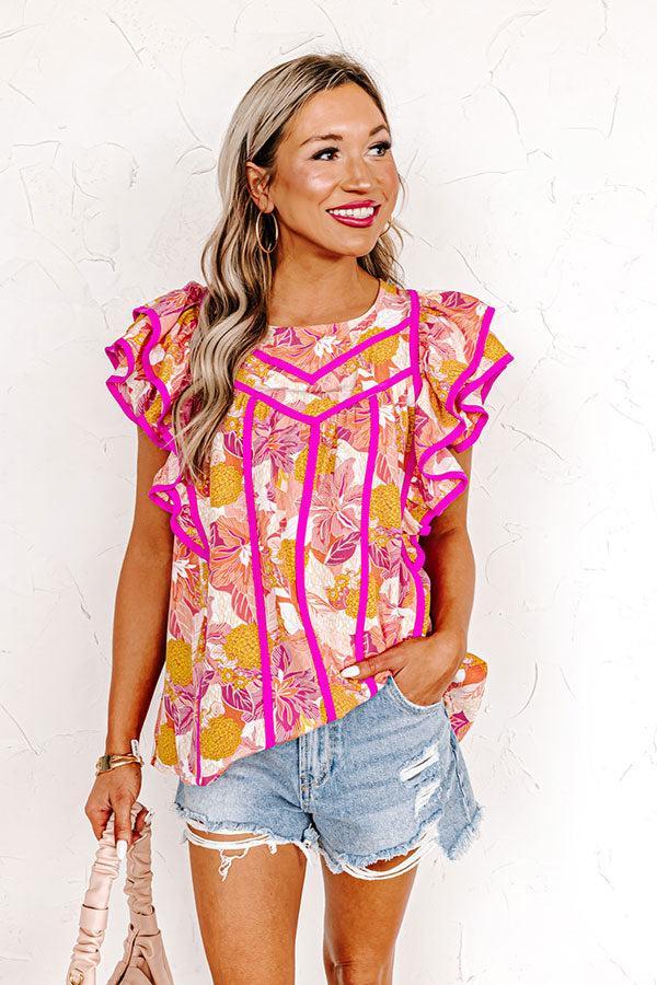 Garden Glory Shift Top In Coral Product Image