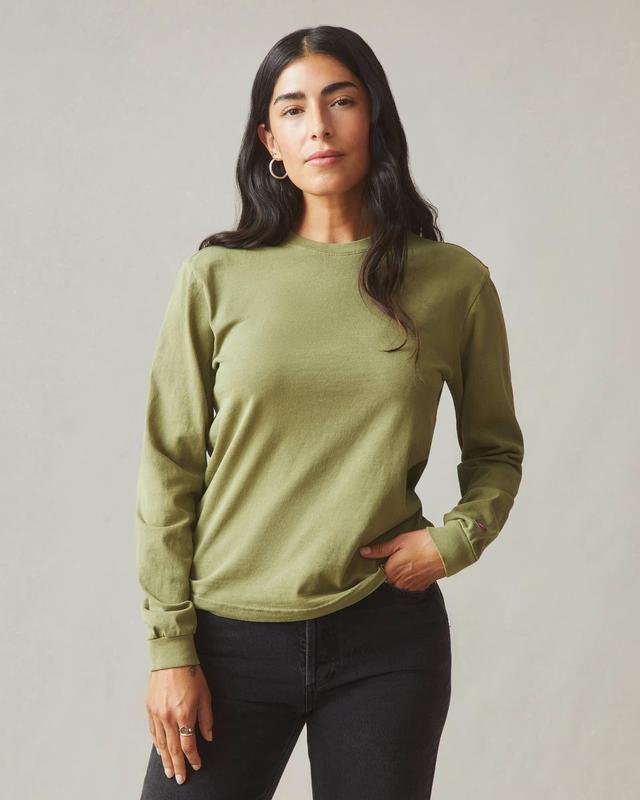 Vintage Crew Long Sleeve Tee - Washed Capulet Olive Product Image