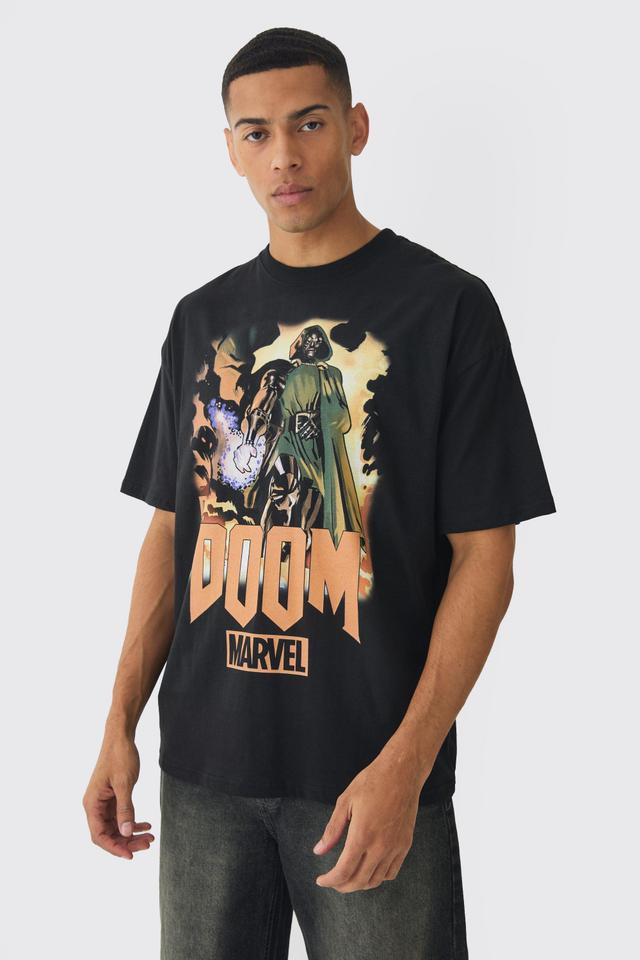 Oversized Marvel Dr Doom License Print T-Shirt | boohooMAN USA Product Image