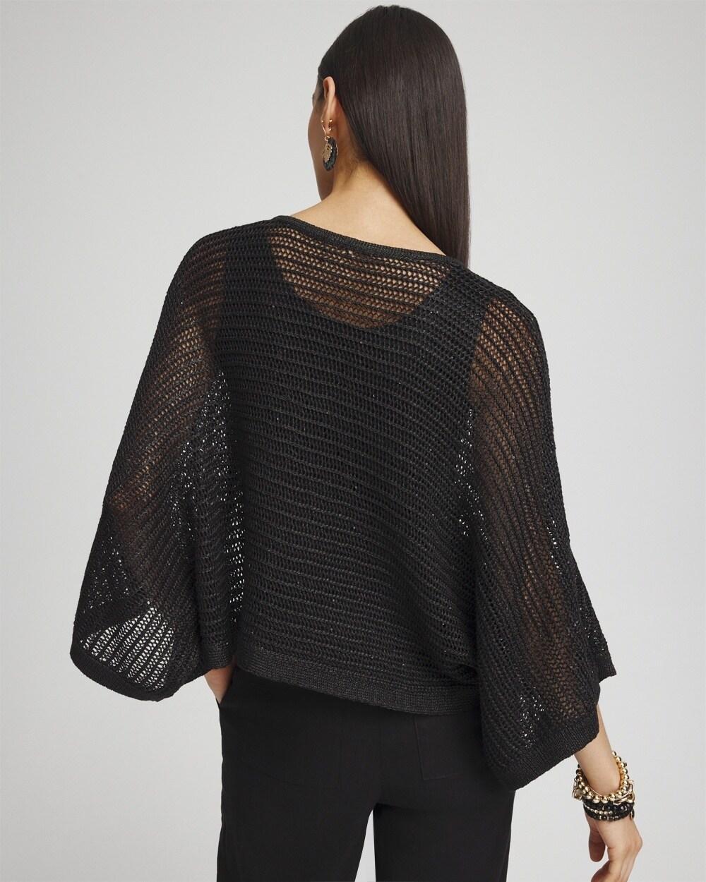 V-neck Sequin Knit Poncho Product Image