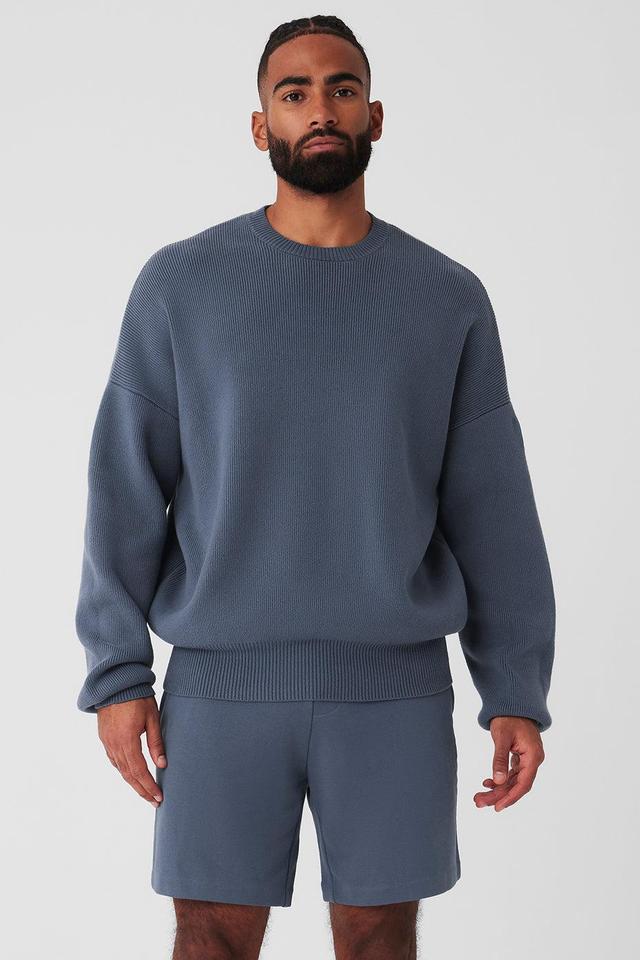 Scholar Crew Neck Sweater - Bluestone Male Product Image