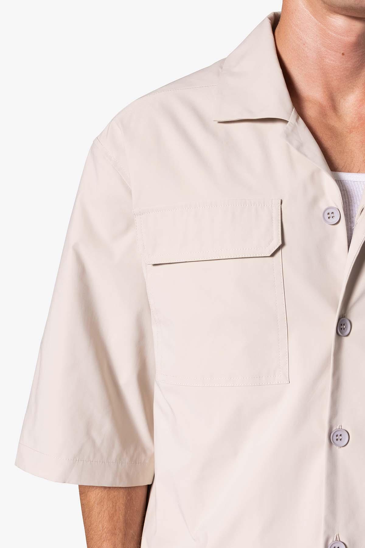 Lined Woven Nylon Shirt - Stone Product Image