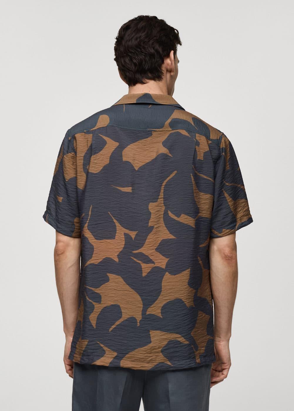 MANGO MAN - Regular fit texture printed shirt greyMen Product Image