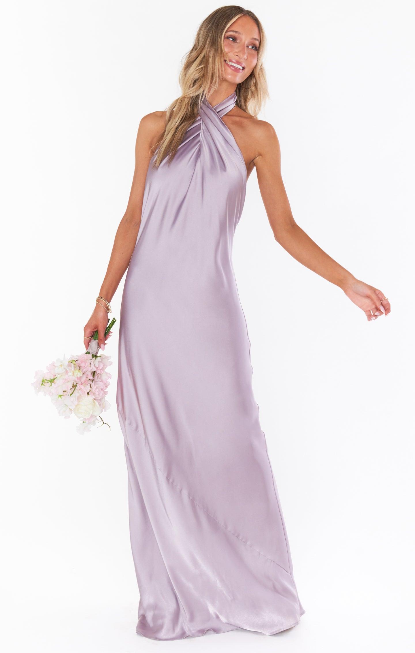 Jasmine Halter Maxi Dress ~ Moss Green Luxe Satin Product Image