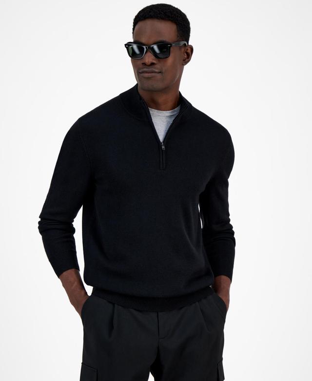 Alfani Mens Long-Sleeve Half-Zip Merino Sweater, Created for Macys Product Image