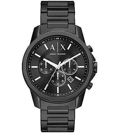 Armani Exchange Mens Chronograph Black Stainless Steel Watch Product Image