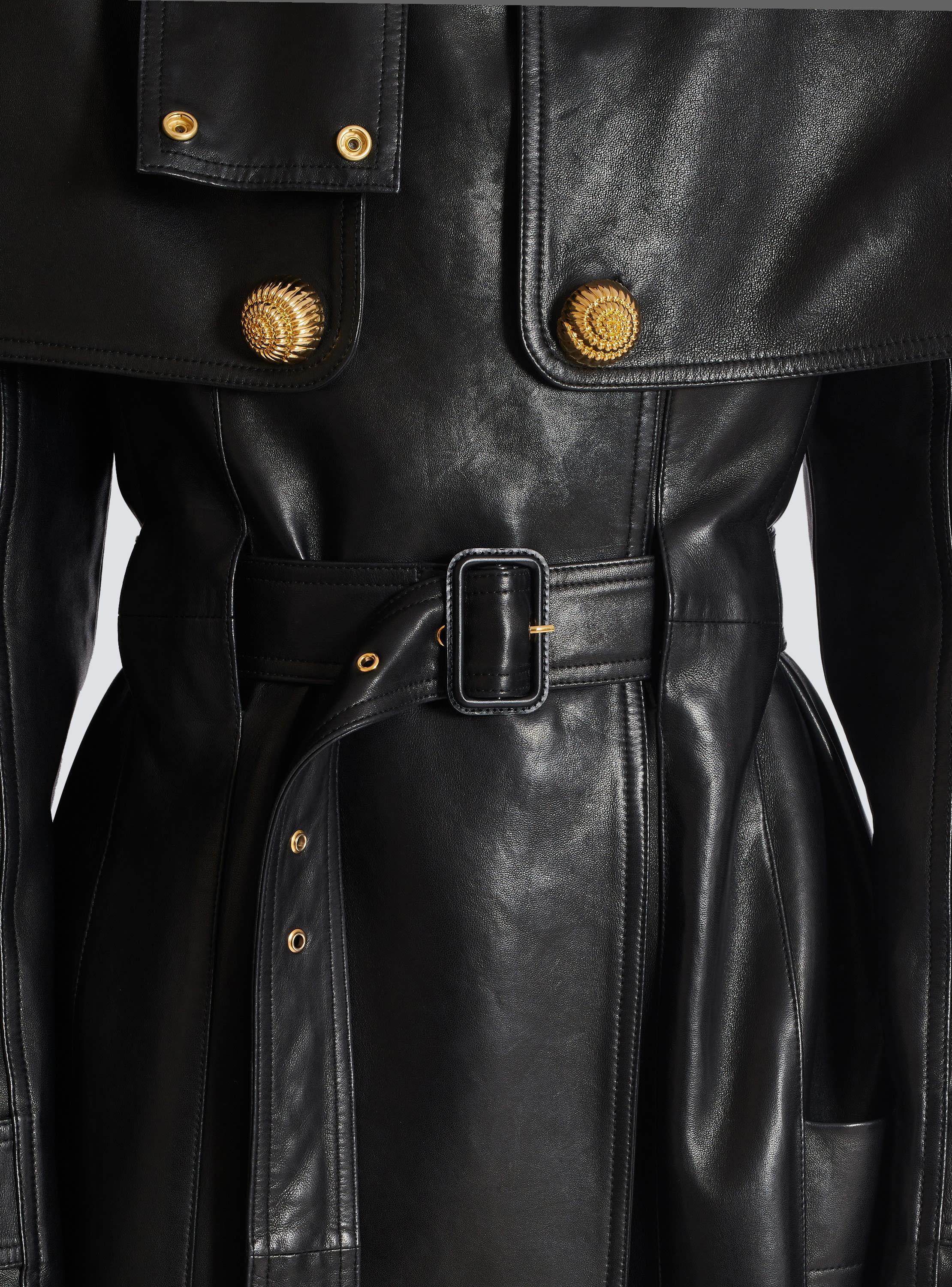 Belted trench coat in lambskin leather Product Image