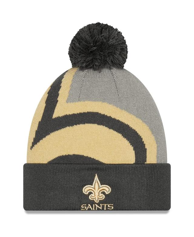 Mens New Era Graphite New Orleans Saints Logo Whiz Redux Cuffed Knit Hat Product Image