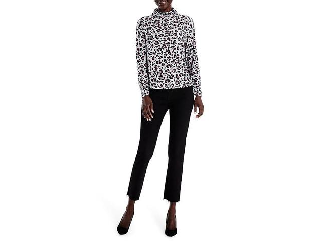 NIC+ZOE Petite Cheetah Pop Top (Grey Multi) Women's Clothing Product Image