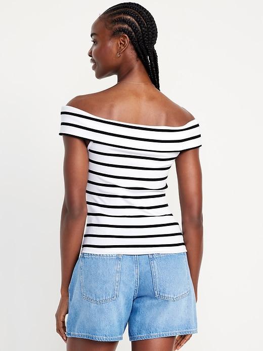 Off-the-Shoulder Ribbed Top Product Image