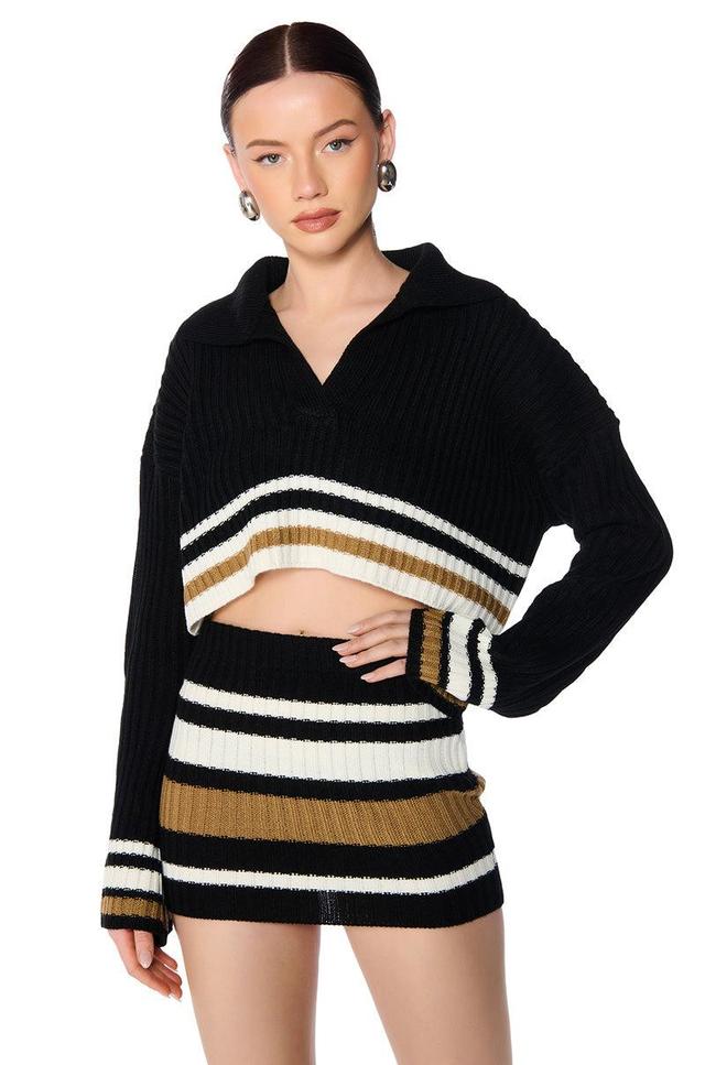 LUELLA STRIPED DETAIL SWEATER Product Image