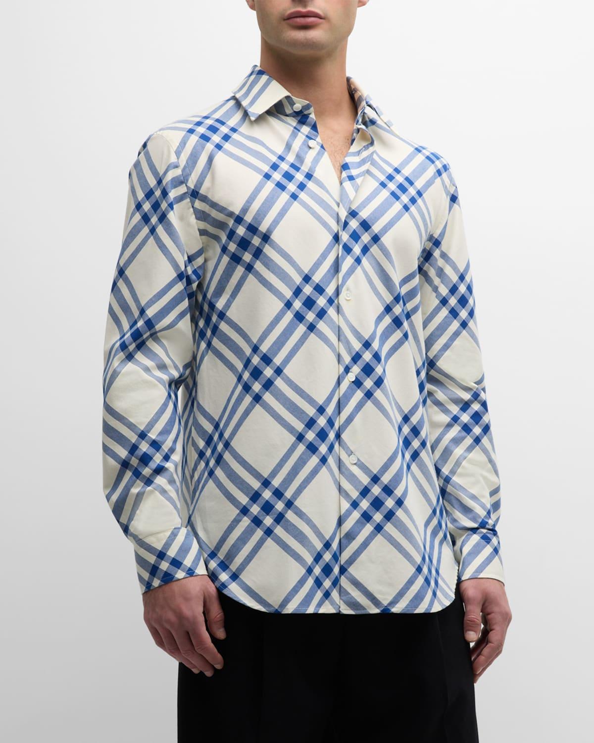 Mens Check Cotton Shirt Product Image