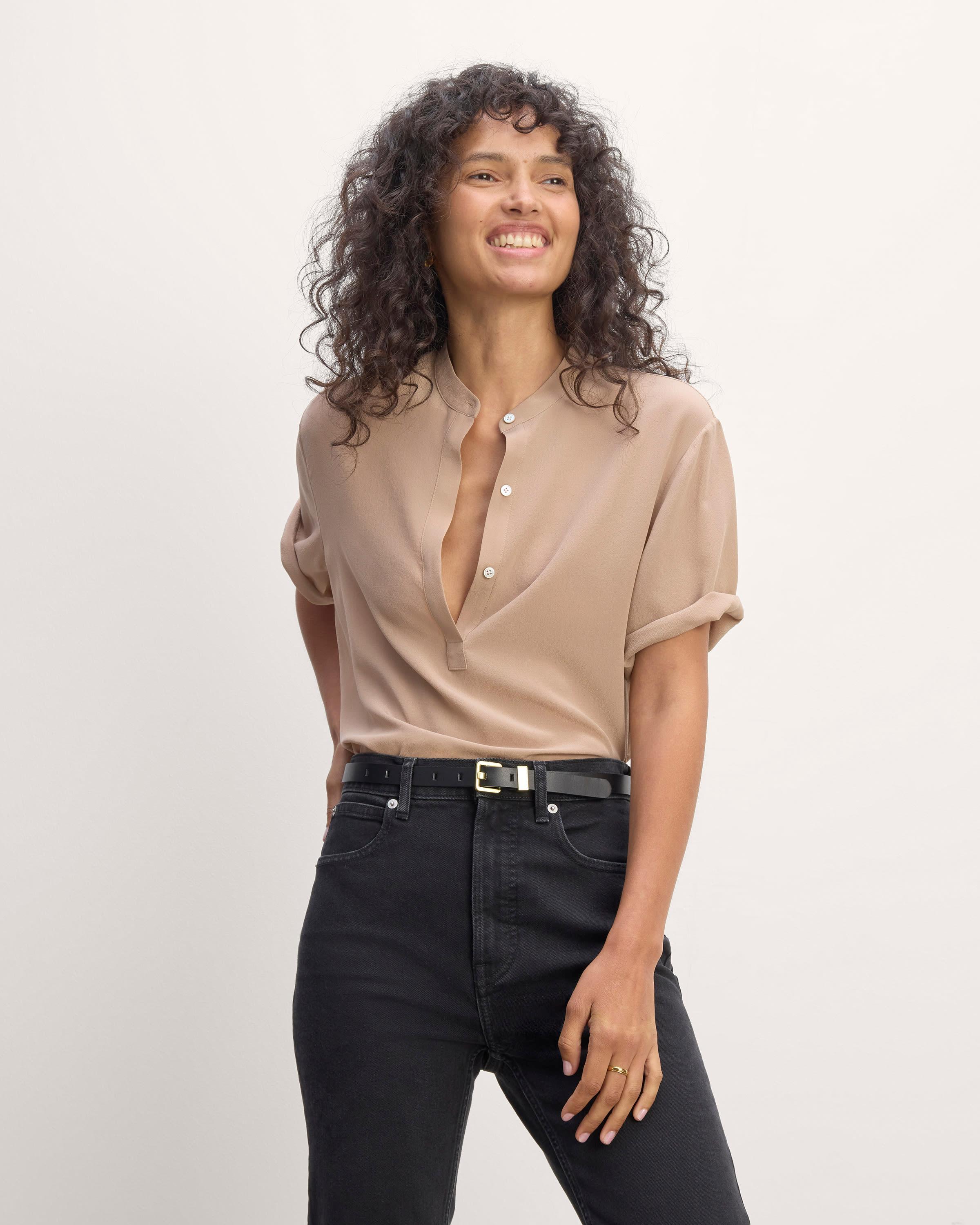 The Popover Top in Washable Silk Product Image