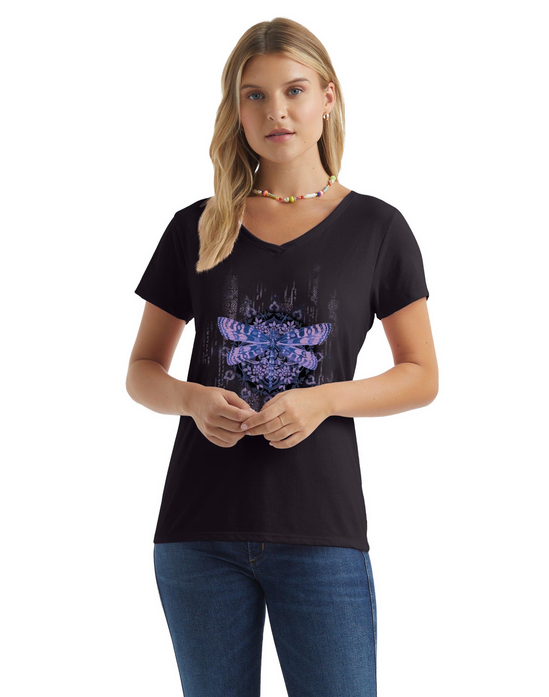 Womens Hanes Graphic Tee Black Product Image