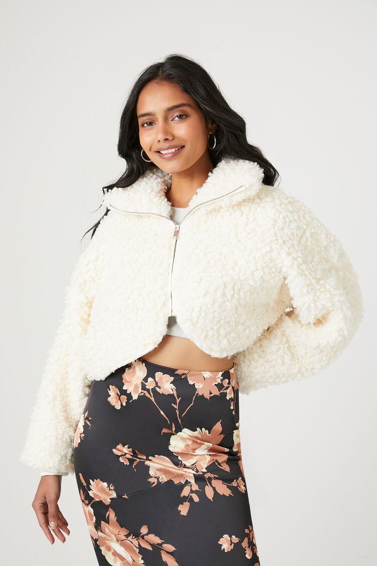 Faux Shearling Cropped Moto Jacket | Forever 21 product image