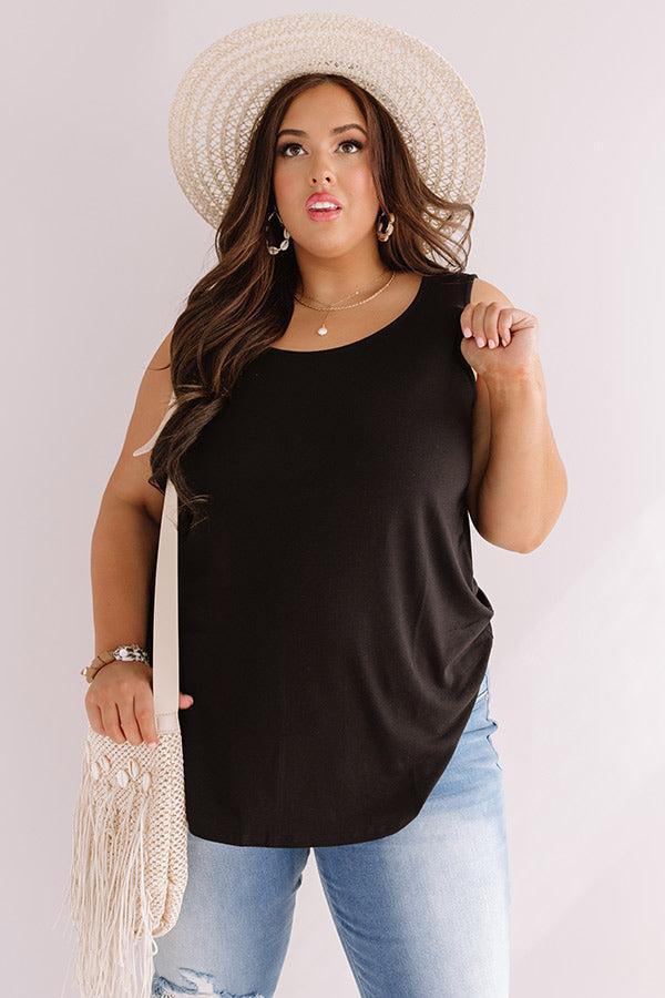 Meet Me At The Sandbar Shift Tank In Black Curves Product Image