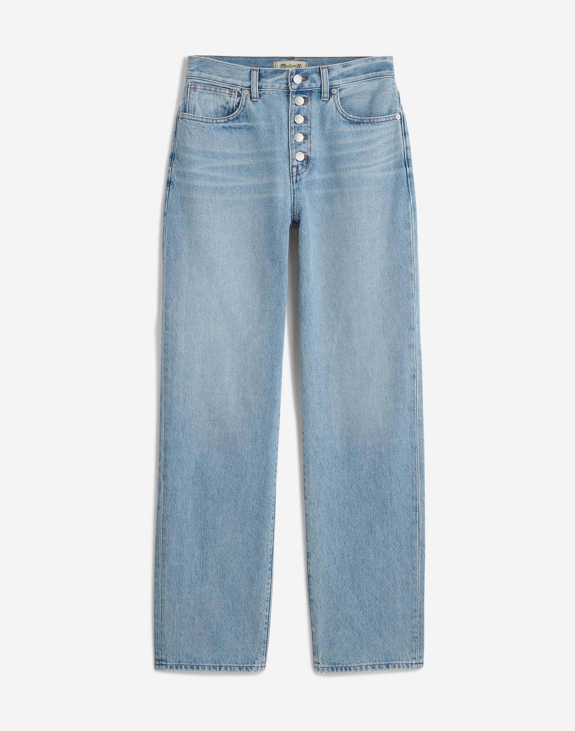 Baggy Straight Jeans in Paxton Wash: Button-Front Edition Product Image