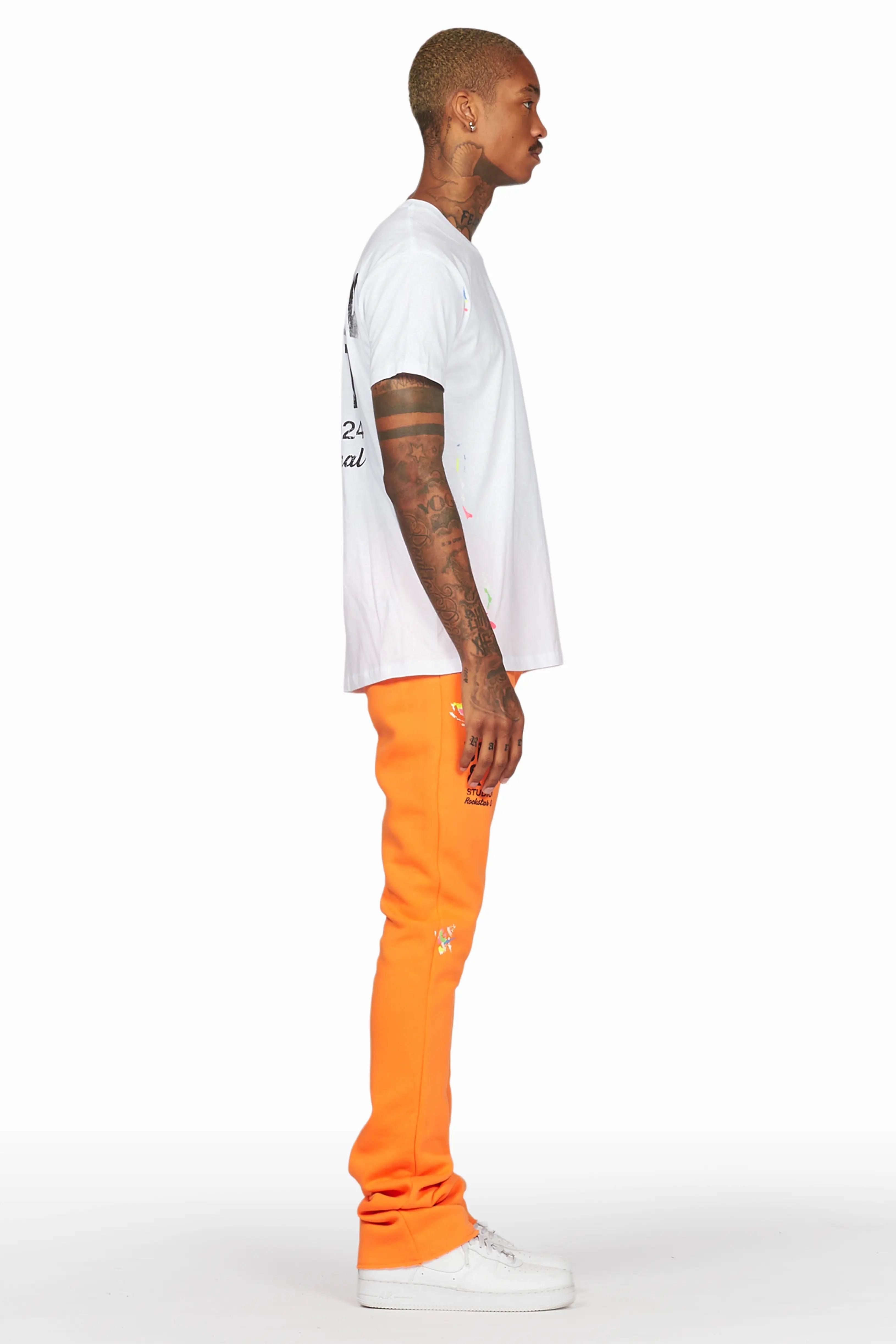 Mancha Orange T-Shirt Stacked Flare Track Set Male Product Image