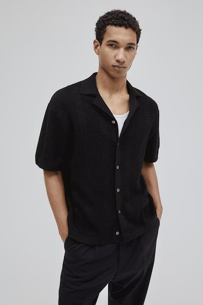 Regular Fit Textured-knit Resort Shirt Product Image