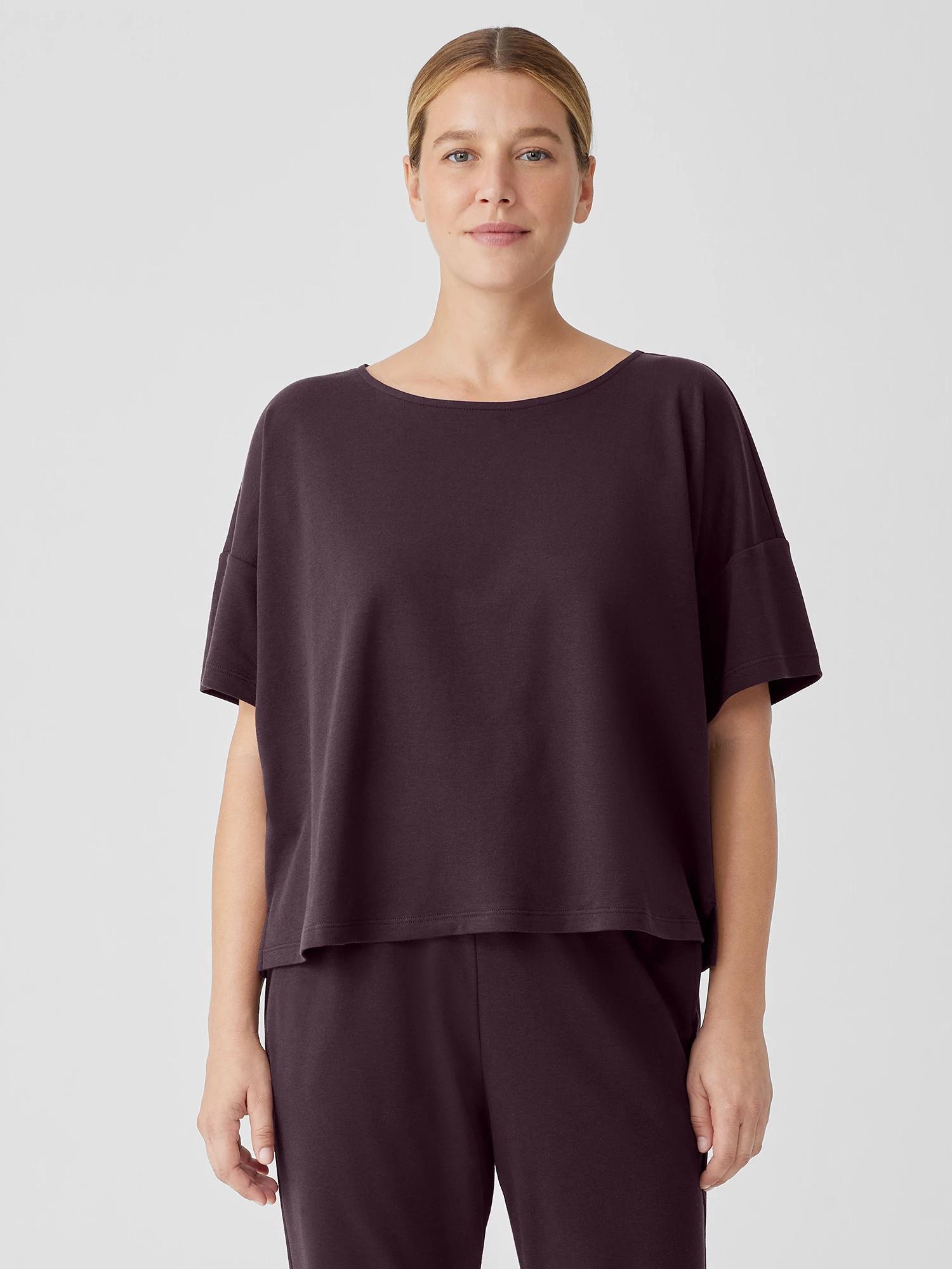 EILEEN FISHER Organic Cotton Interlock Sleep Teefemale Product Image