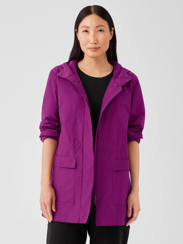 EILEEN FISHER Light Cotton Nylon Hooded Coatfemale Product Image