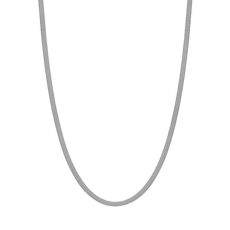 Jordan Blue 10k Gold 2.4 mm Smooth Herringbone Necklace, Womens White Product Image